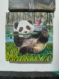 Mini pintura original PANDA 10x10cm